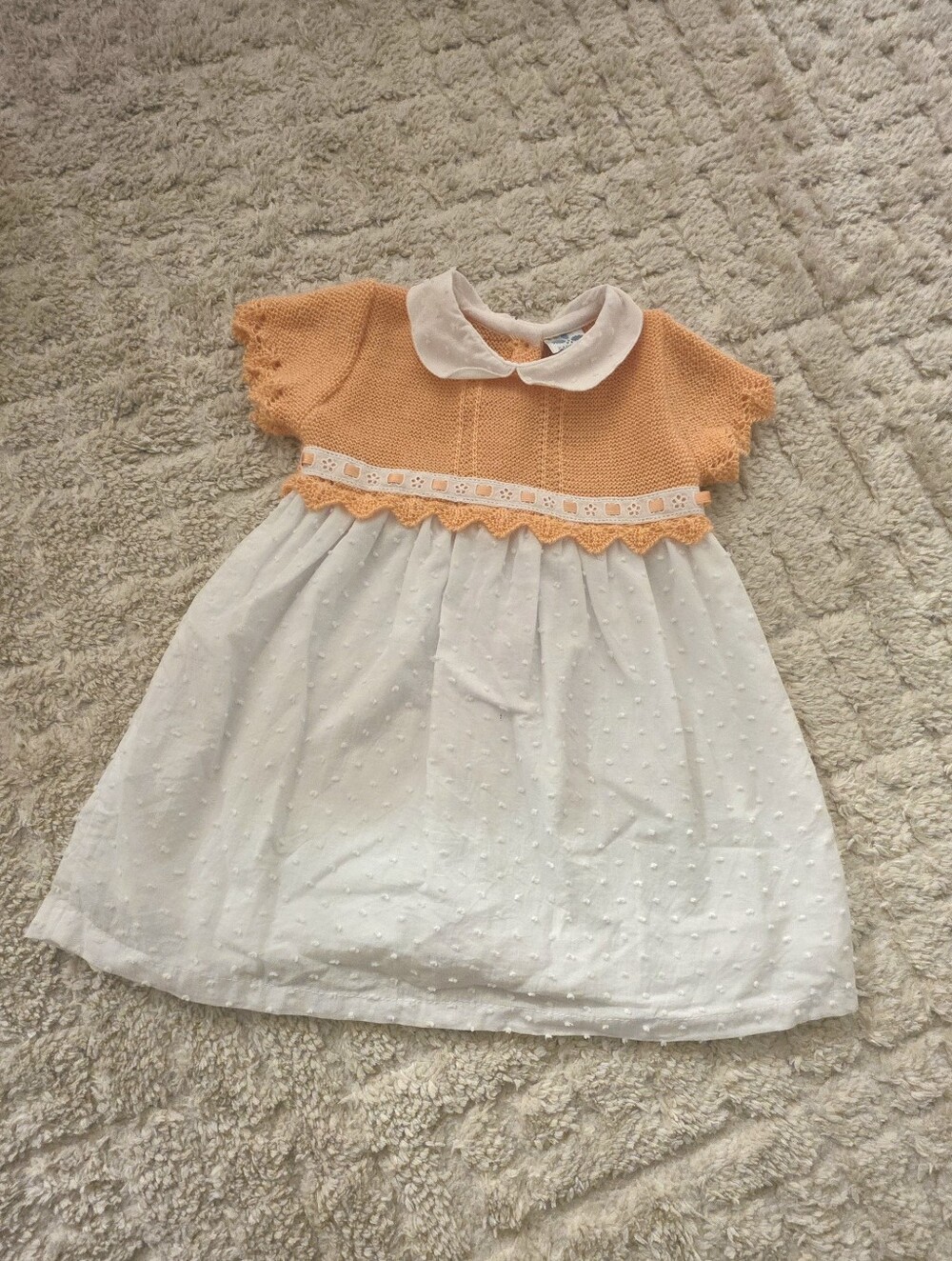 Sardon Baby Girl Knit Dress 12M Spanish Boutique